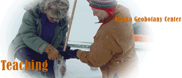 2003 Spring North Slope snow trip, Deadhorse grid, Biocomplexity project; Skip Walker and Yuri Shur.